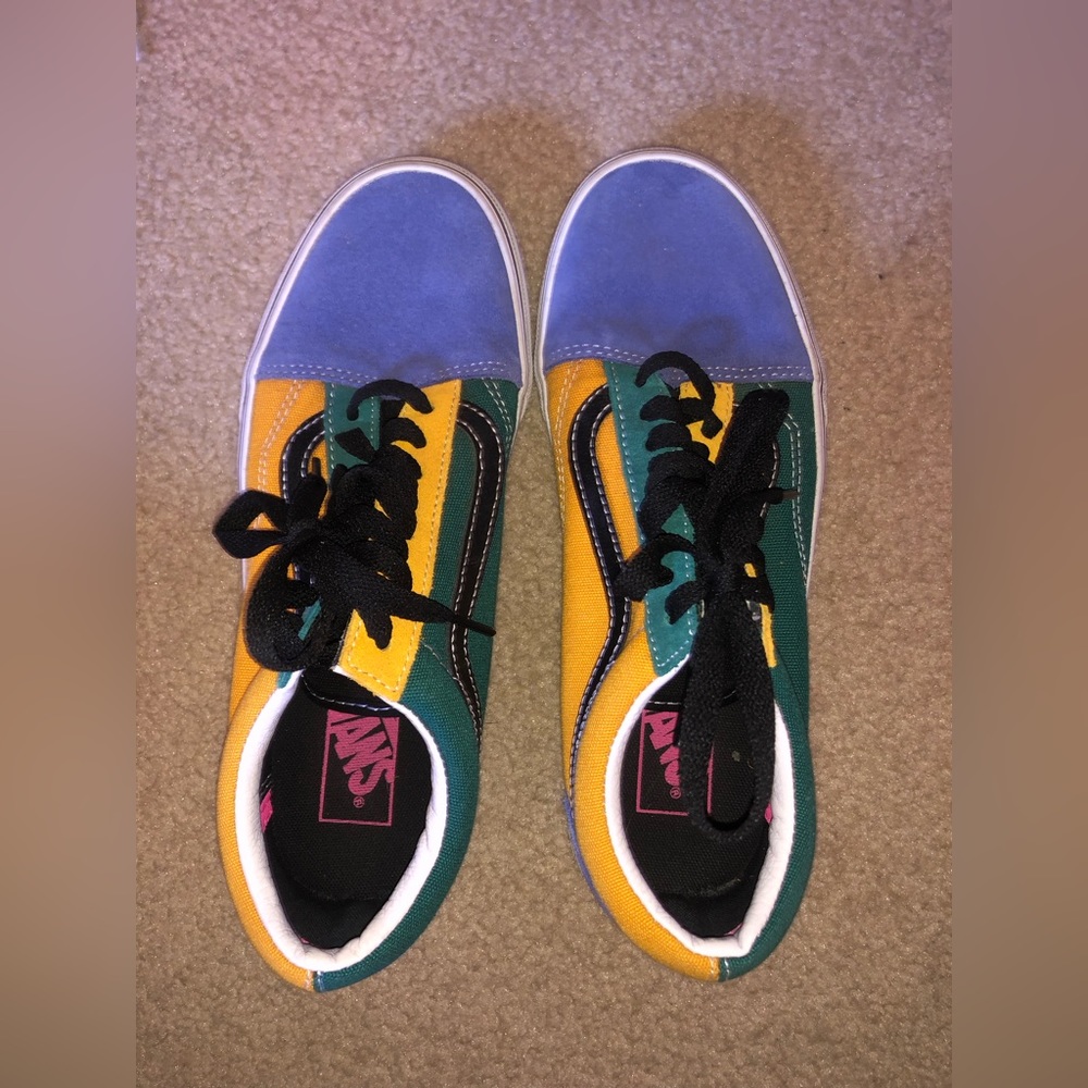 Suede multi color vans. Size 7.5 mens 9 womens.